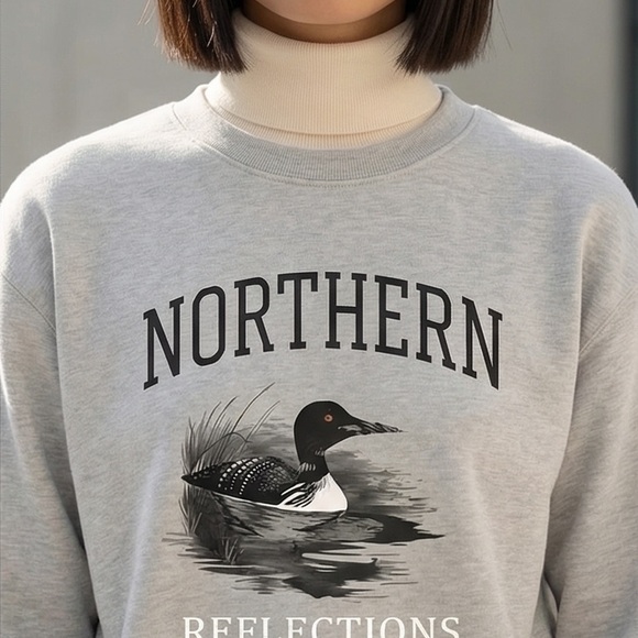 Northern Reflections Heather Gray Mallard 🦆 Crewneck - Picture 2 of 9